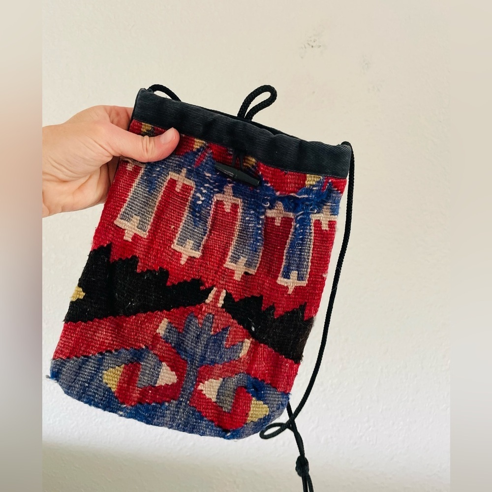 Vintage Woven Tapestry Pouch Purse